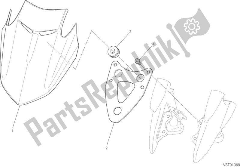 Toutes les pièces pour le Pare-brise du Ducati Diavel FL 1200 2017
